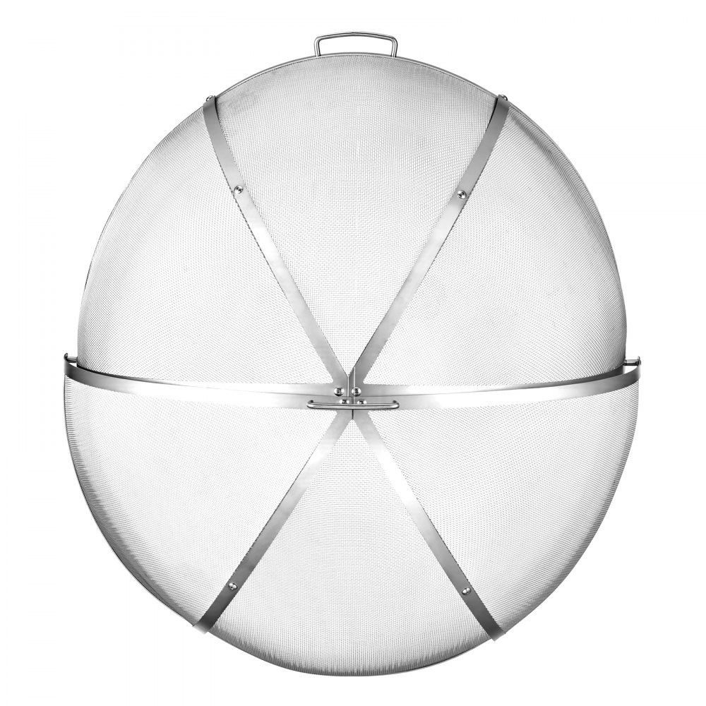 VEVOR Fire Pit Spark Screen, 36 inch Dome, Stainless Steel Mesh Cover Lid, for Outdoor, Patio, Backyard, Camping, Party, with Handles and Poker, High Temperature Tolerant, Help Block Sparks, Silver