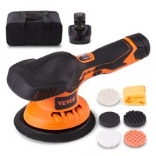 VEVOR Cordless Buffer Polisher, 6-Inch Random Orbital Polisher for Cars, 6 Variable Speed 5200RPM, with 1PC 12V Rechargeable Battery, Wireless Polisher Kit for Car Detailing/Polishing/Waxing