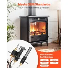 VEVOR Gas Pilot Assembly, OE 69L17, 69L1701, 904405, J4117, 108084-02 Fireplace Gas Pilot Assembly Kit, Natural Gas Ignition Replacement, Compatible with Lennox, Superior, Astria Models, Black