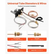 VEVOR Gas Pilot Assembly, OE 69L17, 69L1701, 904405, J4117, 108084-02 Fireplace Gas Pilot Assembly Kit, Natural Gas Ignition Replacement, Compatible with Lennox, Superior, Astria Models, Black