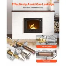 VEVOR Gas Pilot Assembly, OE 4021-732, 25660 Fireplace Gas Pilot Assembly, Natural Gas Ignition Replacement with Pilot Tube, Thermocouple, Thermopile, Wires, Compatible with Heatilator Models