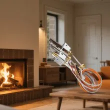 VEVOR Gas Pilot Assembly, OE 4021-732, 25660 Fireplace Gas Pilot Assembly, Natural Gas Ignition Replacement with Pilot Tube, Thermocouple, Thermopile, Wires, Compatible with Heatilator Models