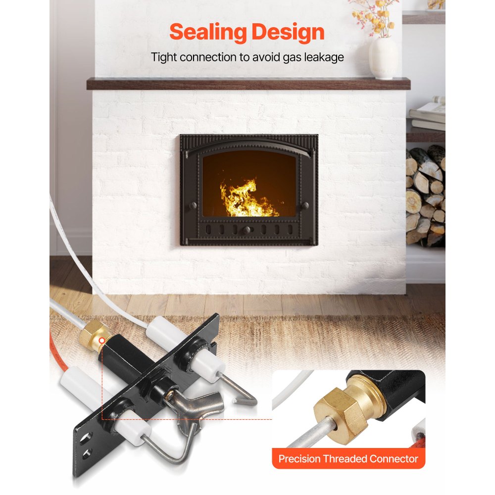VEVOR Gas Pilot Assembly, OE 2090-012, 2198-012, SRV2090-012 Fireplace Gas Pilot Assembly, Natural Gas Ignition Replacement, Fit Heatilator, Heat & Glo, Quadra-Fire, Outdoor Lifestyles, Majestic