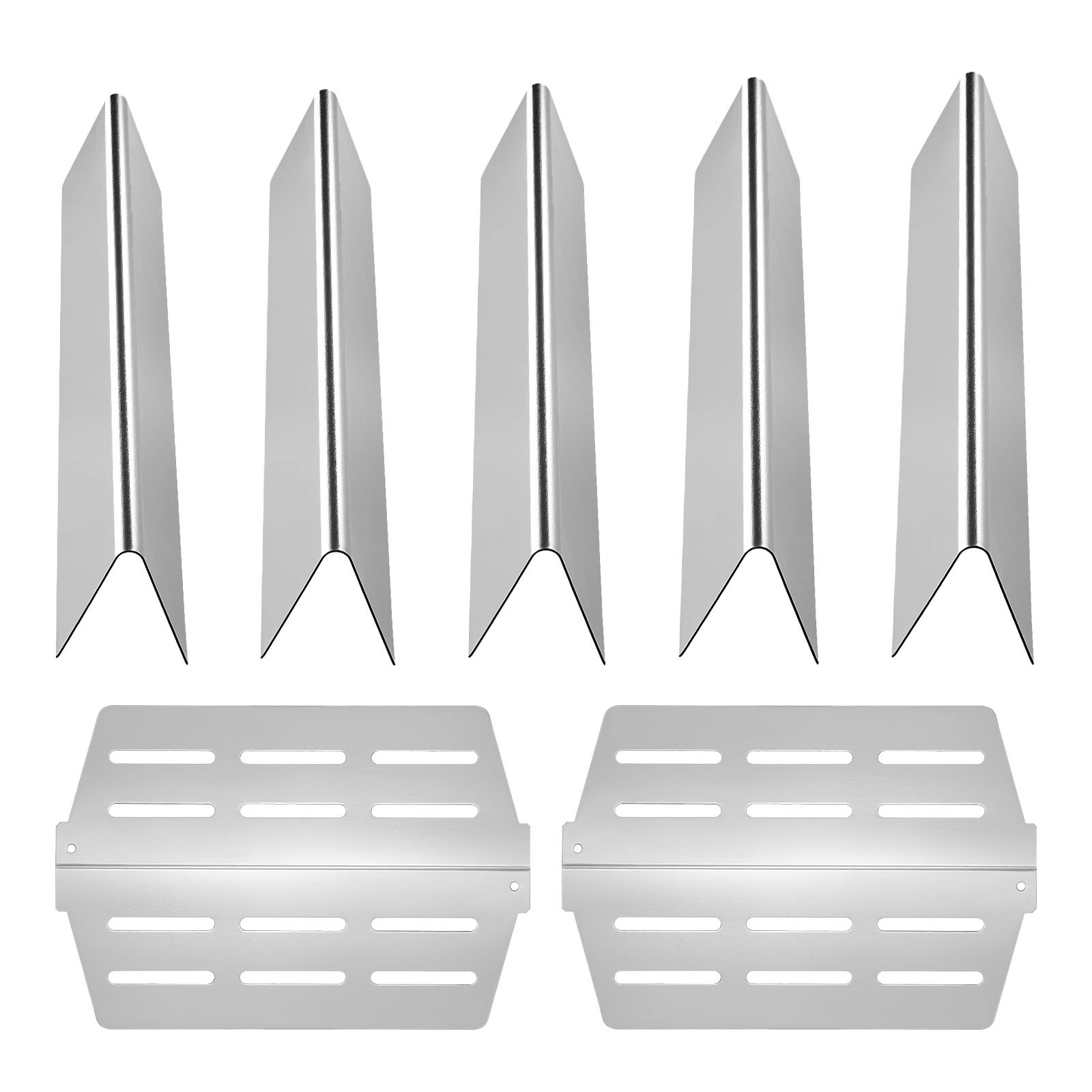 VEVOR Flavorizer Bars and Heat Deflectors, 44cm Grill Replacement Part, for Weber Genesis 300 Series Grills, Including E310 E320 E330 S310 S320 S330, Stainless Steel Thicker Heat Plate, 7 Pack