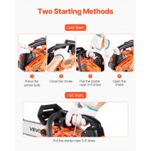 VEVOR 25cc Gas Chainsaw 1.02 HP Gas Powered 12 inch Chainsaw For Wood Cutting