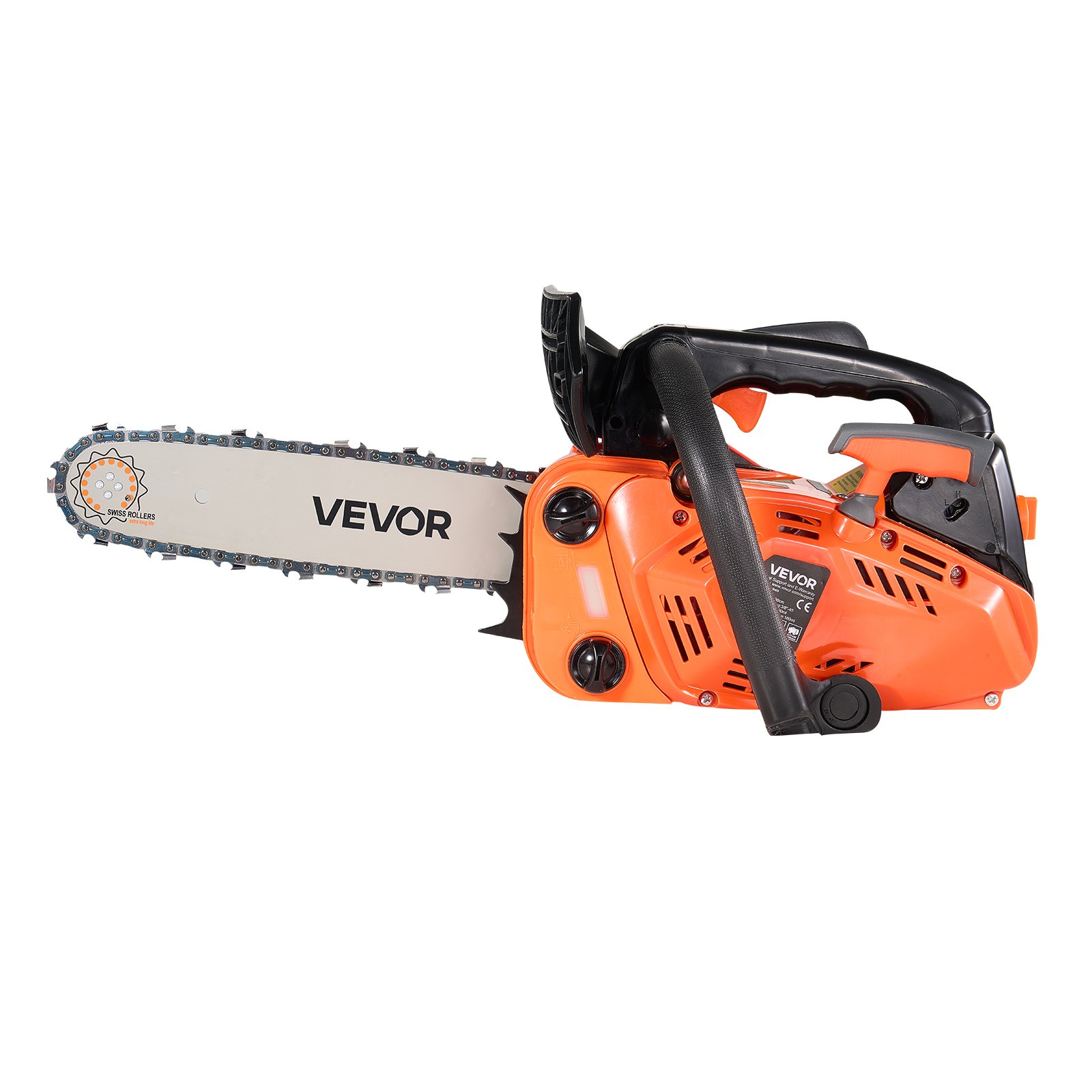 VEVOR 25 cc Gas Chainsaw, 305 mm Gas Powered Chainsaw, 0.75 kW Power Chain Saw with Non-Slip Handle, Gas-Powered Chainsaws with Dual Fuel Tanks, For Wood Cutting, Tree Trimming, and Land Clearing