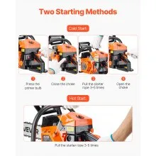 VEVOR 58cc Gas Chainsaw 2.7 HP Gas Powered 20 inch Chainsaw For Wood Cutting