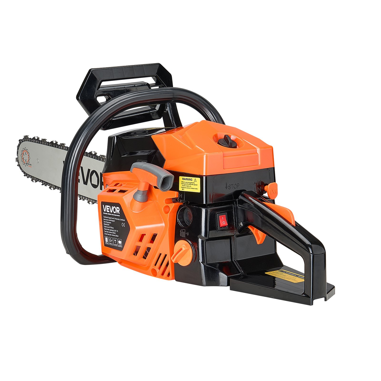 VEVOR 58 cc Gas Chainsaw, 20 inch Gas Powered Chainsaw, 2.7 HP Power Chain Saw with Non-Slip Handle, Gas-Powered Chainsaws with Dual Fuel Tanks, For Wood Cutting, Tree Trimming, and Land Clearing