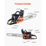 62cc Gas Chainsaw 3.8 HP Gas Powered 20 inch Chainsaw For Wood Cutting
