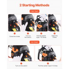 62cc Gas Chainsaw 3.8 HP Gas Powered 20 inch Chainsaw For Wood Cutting