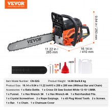 VEVOR 52CC 18" Gasoline Chainsaw Gas Powered Wood Cutting Engine Gas Chain Saw