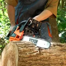VEVOR Gas Chainsaw, 52CC 18" 2.55HP, Gasoline Powered Chain Saw, Handheld Cordless Petrol Chainsaws for Tree Wood Branch Cutting, Tree Trimming, Land Clearing, Farm Garden Ranch Forest Cutting Use