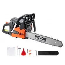 VEVOR Gas Chainsaw, 52CC 18" 2.55HP, Gasoline Powered Chain Saw, Handheld Cordless Petrol Chainsaws for Tree Wood Branch Cutting, Tree Trimming, Land Clearing, Farm Garden Ranch Forest Cutting Use