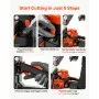 VEVOR Gas Powered Chainsaw 508 mm 62CC 2.7kW 2 Stroke Engine Gas Chainsaw, for Wood Cutting, Tree Trimming & Land Clearing, Throttle-Synced Choke, Power Chain Saw with Non-Slip Handle & Dual Tanks