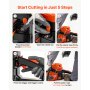 VEVOR Gas Powered Chainsaw 508 mm 58CC 2.2kW 2 Stroke Engine Gas Chainsaw, for Wood Cutting, Tree Trimming & Land Clearing, Throttle-Synced Choke, Power Chain Saw with Non-Slip Handle & Dual Tanks