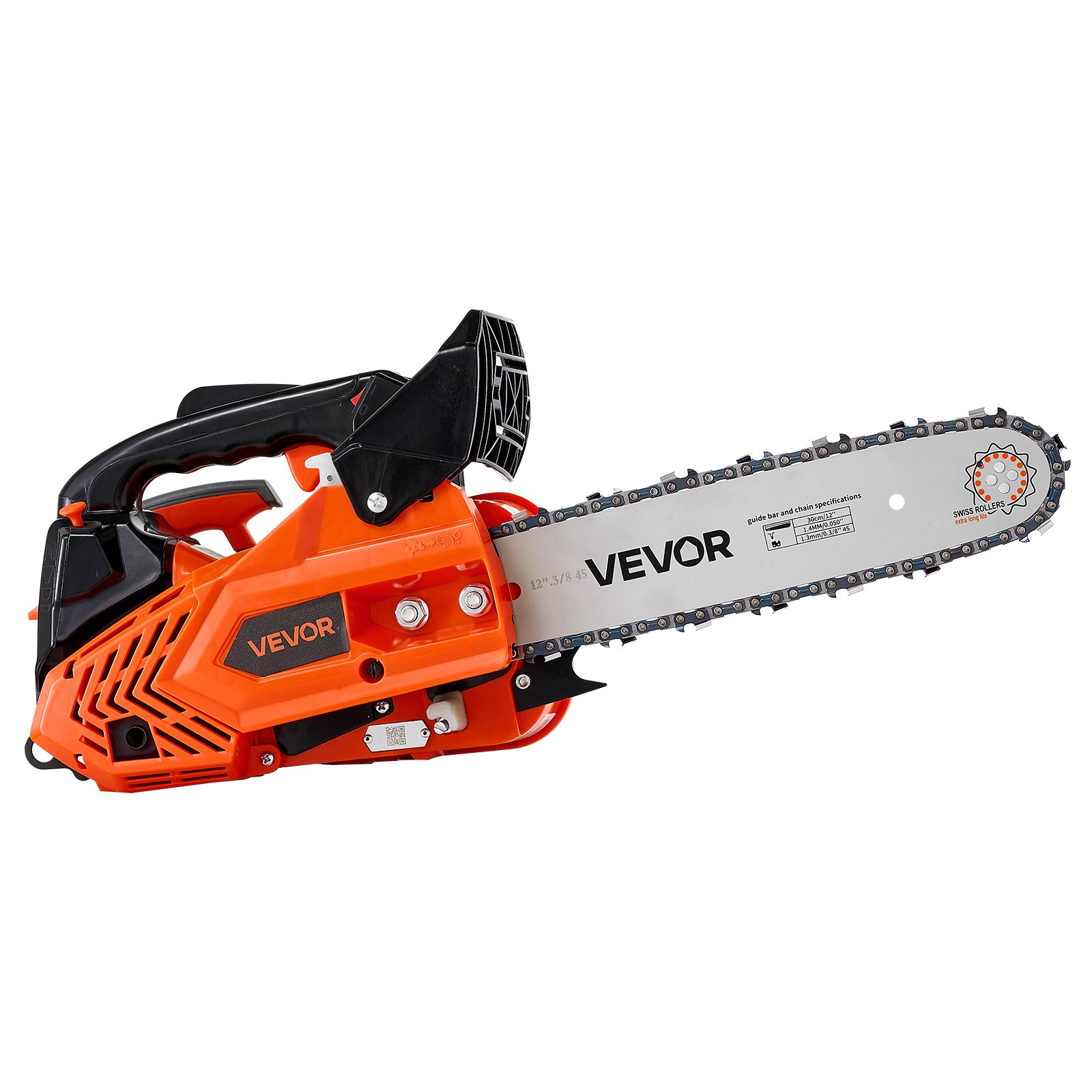 VEVOR Gas Powered Chainsaw 304.8 mm 25.4CC 0.75kW 2 Stroke Engine Chainsaw, for Wood Cutting, Tree Trimming & Land Clearing, Throttle-Synced Choke, Power Chain Saw with Non-Slip Handle & Dual Tanks