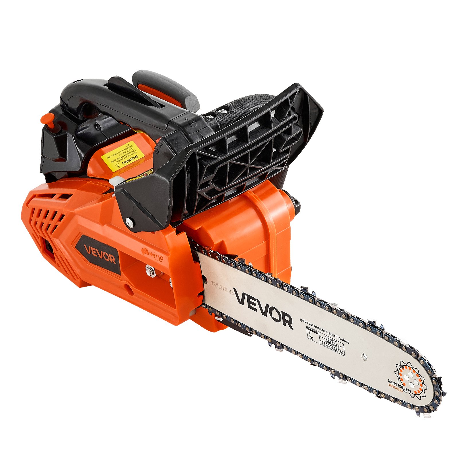 VEVOR Gas Powered Chainsaw 304.8 mm 25.4CC 0.75kW 2 Stroke Engine Chainsaw, for Wood Cutting, Tree Trimming & Land Clearing, Throttle-Synced Choke, Power Chain Saw with Non-Slip Handle & Dual Tanks