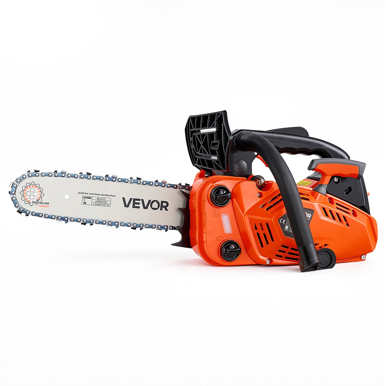 VEVOR Gas Powered Chainsaw 304.8 mm 25.4CC 0.75kW 2 Stroke Engine Chainsaw, for Wood Cutting, Tree Trimming & Land Clearing, Throttle-Synced Choke, Power Chain Saw with Non-Slip Handle & Dual Tanks