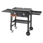 VEVOR Gas Griddle, 2-Burner Flat Top Grill, 28 inch Grill Plate Foldable Propane Griddle with Wheels, 30000 BTU Outdoor Flat Top Grills for Pan-Frying, Grilling, Stir-Frying, & BBQ, Pulse Ignition