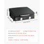 VEVOR Gas Griddle, 2 Burner Tabletop Griddle, 22 inch Portable Griddles Propane with Lid, Oil Drain Hole & Oil Collection Tray, 2 x 11000BTU Camping Flat Top Grill for Outdoor Cooking, Tailgating