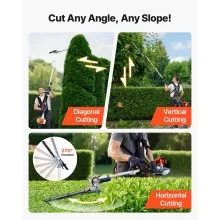 VEVOR Gas Hedge Trimmer, 2 Cycle Gas Power Handheld Hedge Trimmer, 4-in-1 26cc Weed Eater with Protective Gear Set, Includes Hedge and String Trimmer, Edger, Brush Cutter, for Trimming Shrubs & Bushes