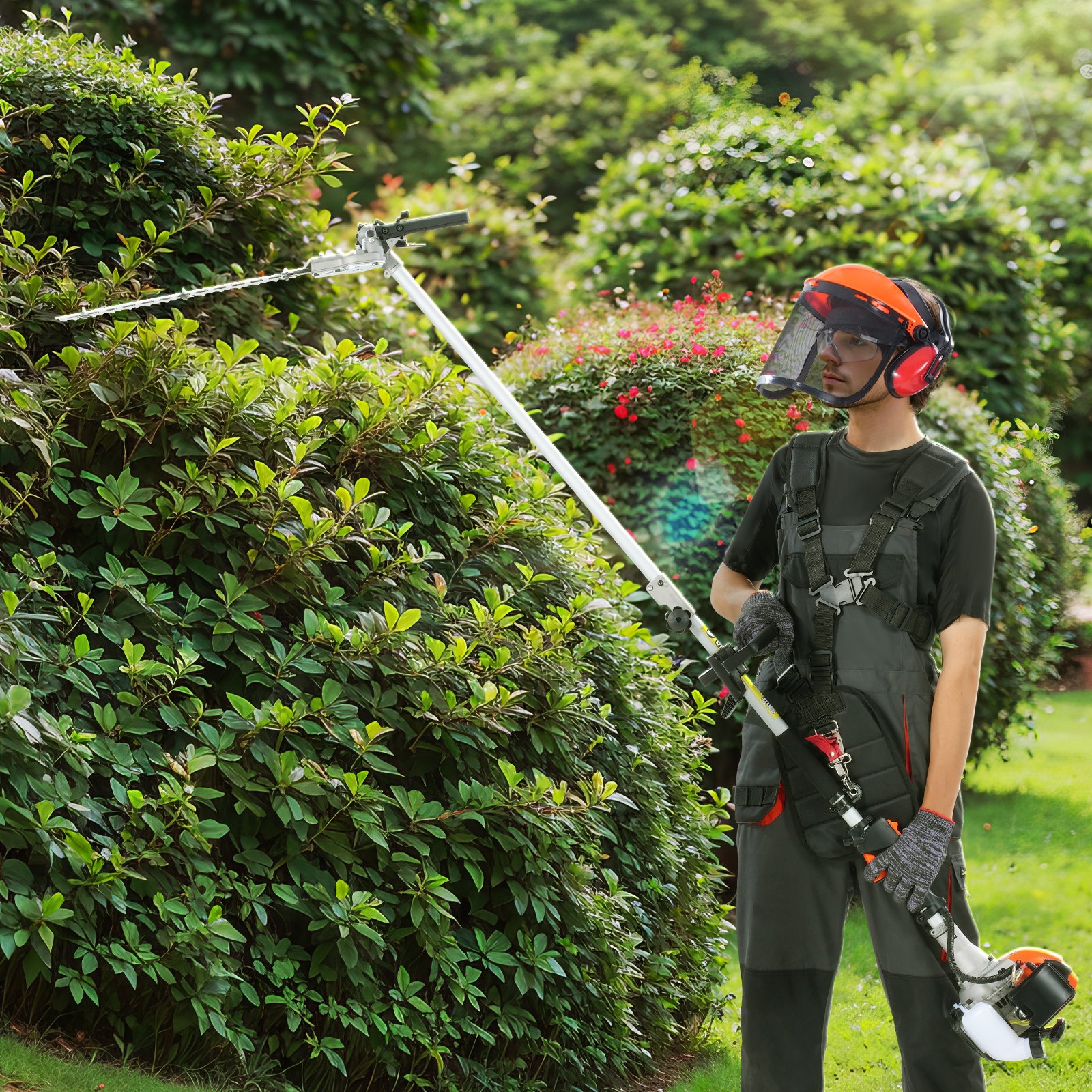 VEVOR 26CC 5-in-1 Multi-Functional Trimming Tools, Gas Hedge Trimmer, Weed Eater, String Trimmer, Edger, Pole Saw Chainsaw Pruner with Extension Pole