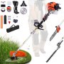 63 cc 5-in-1 Gas Hedge Trimmer & Weed Eater & String Trimmer