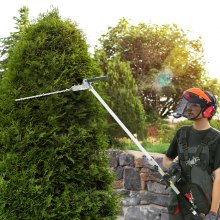 VEVOR 15.7-inch 26CC 2 Cycle Gas Hedge Trimmer, Gas Powered Pole Hedge Trimmer with Dual Sided Dual Action Blade, 270° Adjustable Trimmer Head, Suitable for Trimming Shrubs, Bushes