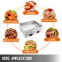VEVOR 30" Stainless Steel Commercial Griddle Grill Half Grooved Non-Stick Gas Countertop Griddle Grill Supports LPG & LNG