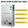 VEVOR 18L Upgrade Type Tankless Propane Water Heater 4.8GPM Propane Hot Water Heater with Water Filter & Gas Regulator for Outdoor Home RV etc