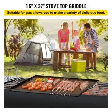 VEVOR Stove Top Griddle, Griddle for Gas Grill 16"x37" Flat Top Grill for Stove
