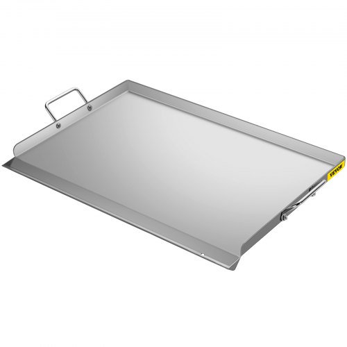 VEVOR Stainless Steel Griddle, 23" x 16" Griddle Flat Top Plate, Griddle for BBQ Charcoal/Gas Gril with 2 Handles, Rectangular Flat Top Grill with Extra Drain Hole for Tailgating and Parties