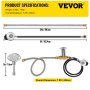 VEVOR Propane Gas Fire Pit Valve Control System Fire Pit Hose Kit w/ Metal Hose