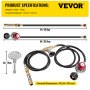 VEVOR Fire Pit Installation Kit, 300K BTU Max Propane Fire Pit Hose Kit, CSA Certified Propane Connection Kit, with 1/2" Chrome Key Valve and 0-20PSI Gas Pressure Regulator for Propane Connection
