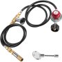 VEVOR Fire Pit Installation Kit, 300K BTU Max Propane Fire Pit Hose Kit, CSA Certified Propane Connection Kit, with 1/2" Chrome Key Valve and 0-20PSI Gas Pressure Regulator for Propane Connection