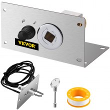 VEVOR Kit d'allumage par étincelle pour foyer à gaz, système d'allumage par étincelle de 300 000 BTU, allumeur de foyer en acier inoxydable, avec valve à clé de 1/2'' avec clé, fils et fil de terre argenté