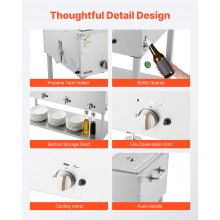 4-Pan Commercial Propane Steam Table Food Warmer with 4 Temp Control Knobs