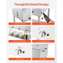 4-Pan Commercial Propane Steam Table Food Warmer with 4 Temp Control Knobs