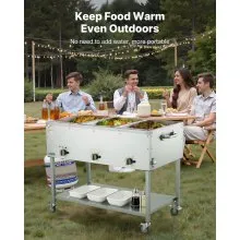 3-Pan Commercial Propane Steam Table Food Warmer with 3 Temp Control Knobs