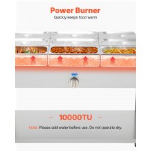 Commercial Propane Steam Table 9-Pan Outdoor Food Warmer Stainless Steel