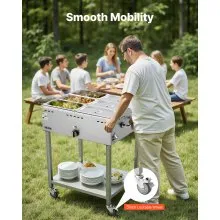 Commercial Propane Steam Table 6-Pan Outdoor Food Warmer Stainless Steel