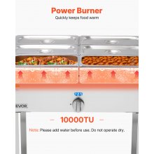 Commercial Propane Steam Table 6-Pan Outdoor Food Warmer Stainless Steel
