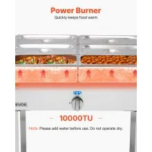 Commercial Propane Steam Table 6-Pan Outdoor Food Warmer Stainless Steel