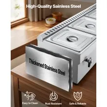 Commercial Propane Steam Table 4-Pan Outdoor Food Warmer Stainless Steel