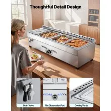 Commercial Propane Steam Table 4-Pan Outdoor Food Warmer Stainless Steel