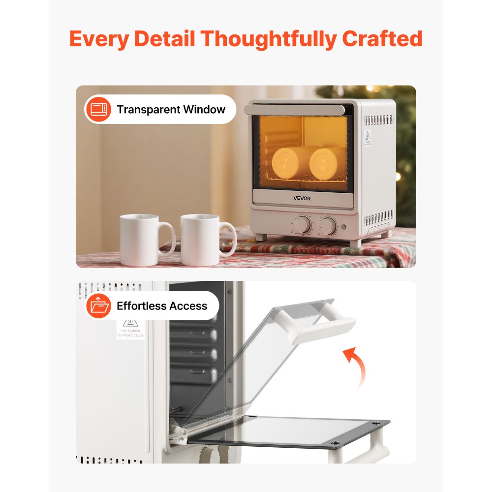 VEVOR Sublimation Oven Machine, 13 Qt, Fits 20oz Tumblers, with 1 Heat Air Gun, 50 Shrink Films, 1 Tape and 2 Heat Gloves, Oven for Sublimation Blank Tumblers, Mugs, Bowls, Off-White