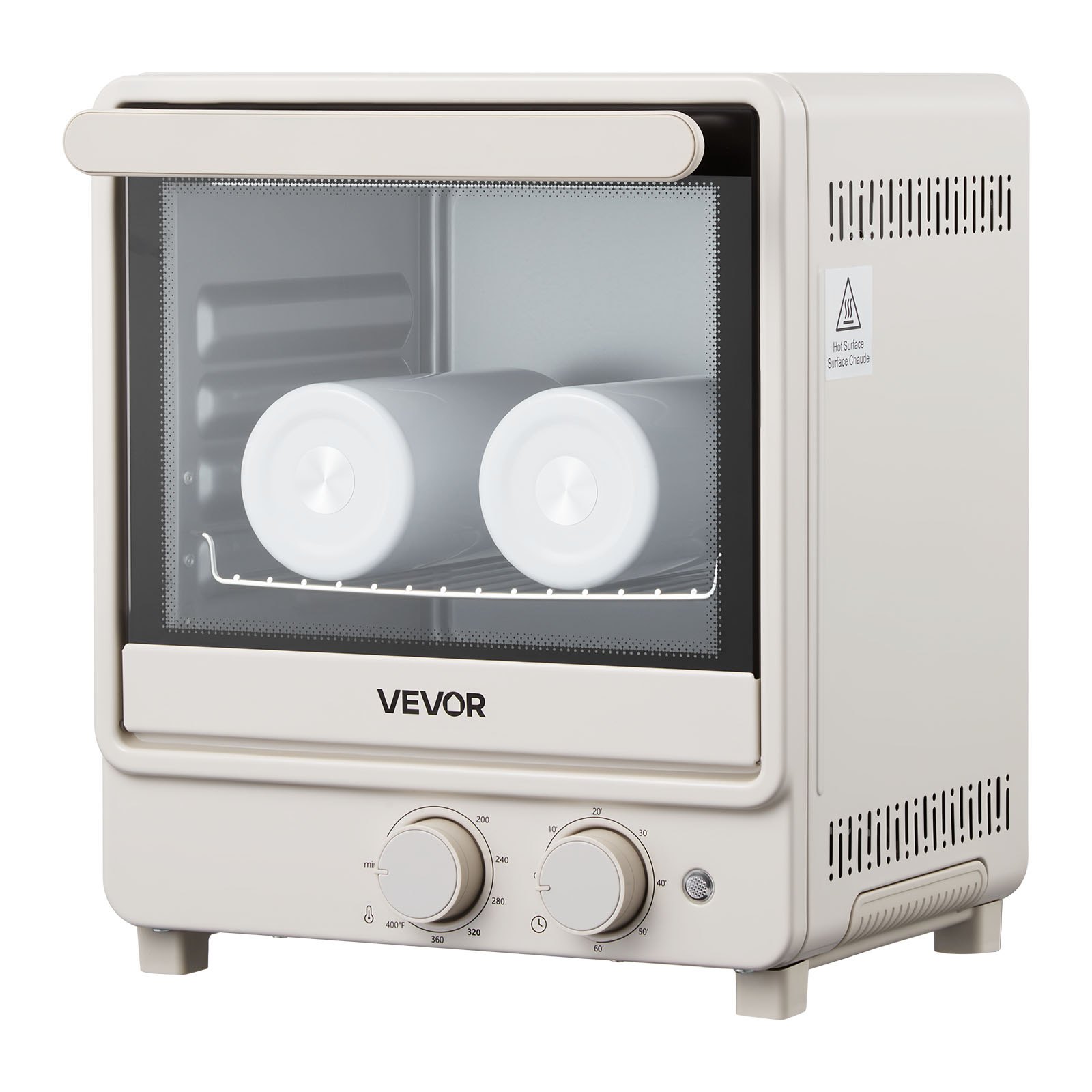 VEVOR Sublimation Oven Machine, 13 Qt, Fits 20oz Tumblers, with 1 Heat Air Gun, 50 Shrink Films, 1 Tape and 2 Heat Gloves, Oven for Sublimation Blank Tumblers, Mugs, Bowls, Off-White