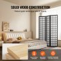 VEVOR Room Divider Japanese Wall Divider 3 Panel Screen for Room Separation