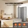 VEVOR Room Divider, 3 Panel Japanese Room Divider, Wood Folding Privacy Screen Indoor, Japanese Partition Dividers Portable Decoration Screens, for Room Separation Home Office Restaurant & Bedroom
