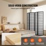 VEVOR Room Divider Japanese Wall Divider 4 Panel Screen for Room Separation